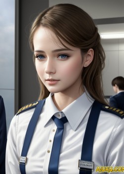 Stewardess uniform portrait